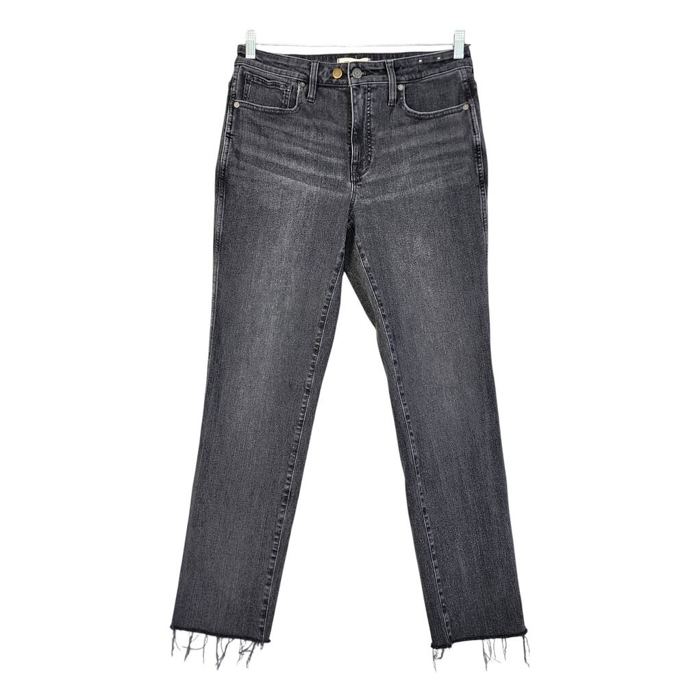 Madewell Straight Leg Jeans in Washed Black